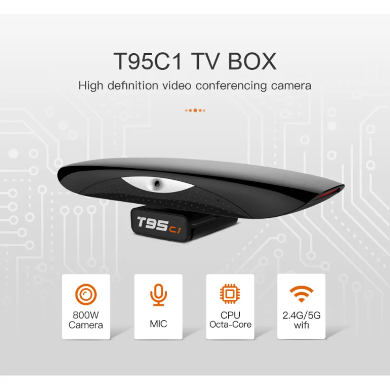 

T95C1 приставка для конференц-связи Android TV Box Двухдиапазонная Wi-Fi камера для конференц-связи 8K интеллектуальная приставка высокой четкости