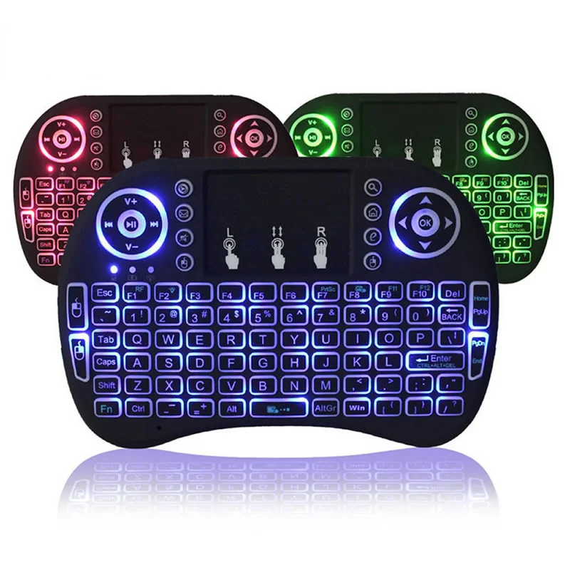 

Mini Wireless Keyboard English Russian French Spanish Portuguese 2.4G Air Mouse Remote Touchpad I8 Backlit For Android TV Box PC