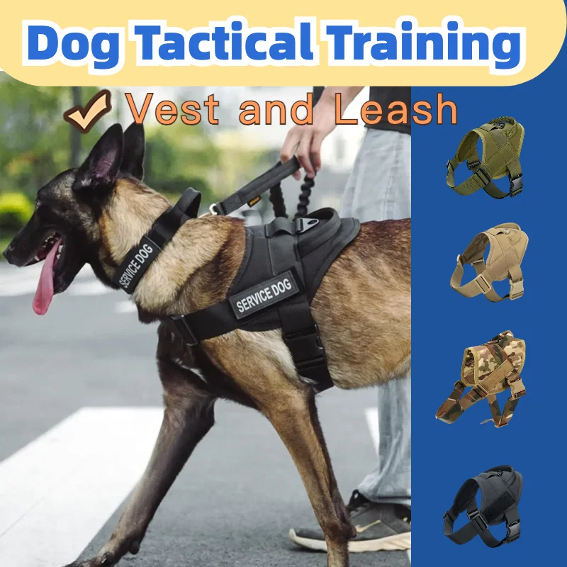 

Тактический тренировочный жилет и поводок для собак, маскарадные игрушки для собаки, поводок для собаки, аксессуары для собак K9