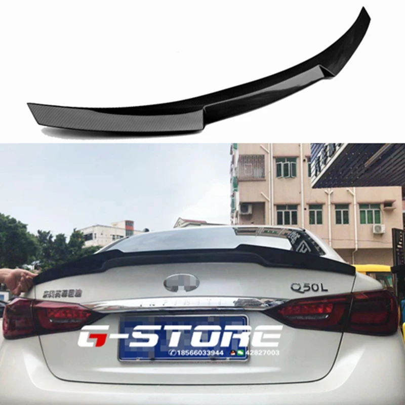 

M4 Style Spoiler For Infiniti Q50 Q50S Spoiler Carbon M4 Style 2015-2017 Carbon Fiber Rear Trunk Wing Spoiler Lid Q50 spoiler