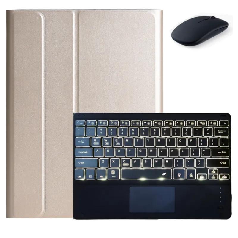 

Чехол с клавиатурой для Samsung Galaxy Tab S8 S7 11 дюймов SM-X700 T870, с подсветкой, испанский, сенсорная панель