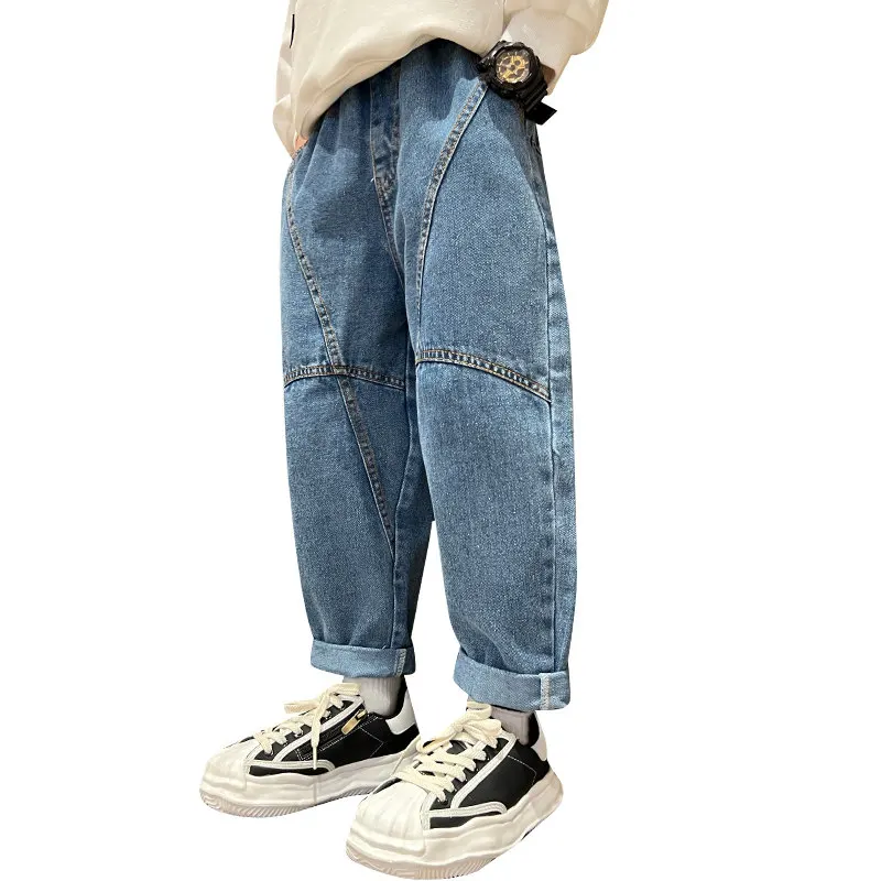 

Джинсы MODX для мальчиков, повседневные хлопковые брюки из денима, однотонные, для школы, в Корейском стиле, для подростков, весна