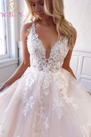 ivory lace appliques tulle bridal dress 2022 boho a line backless court train women wedding gown for bride gala elegant