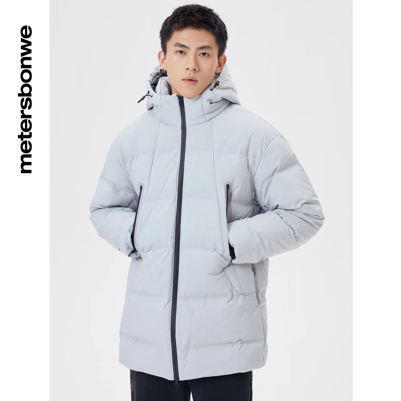 Metersbonwe Hooded Down Jacket Men Winter Warm Coat Anti-snow Parker Medium Long Down Coat Male Outerwear Brand Clothing