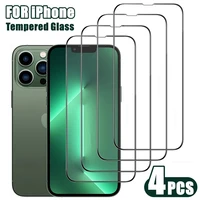 4pcs 9d tempered glass for iphone 13 12 11 pro max screen protector for iphone 12 13 mini xs max xr se se3 2022 protective glass