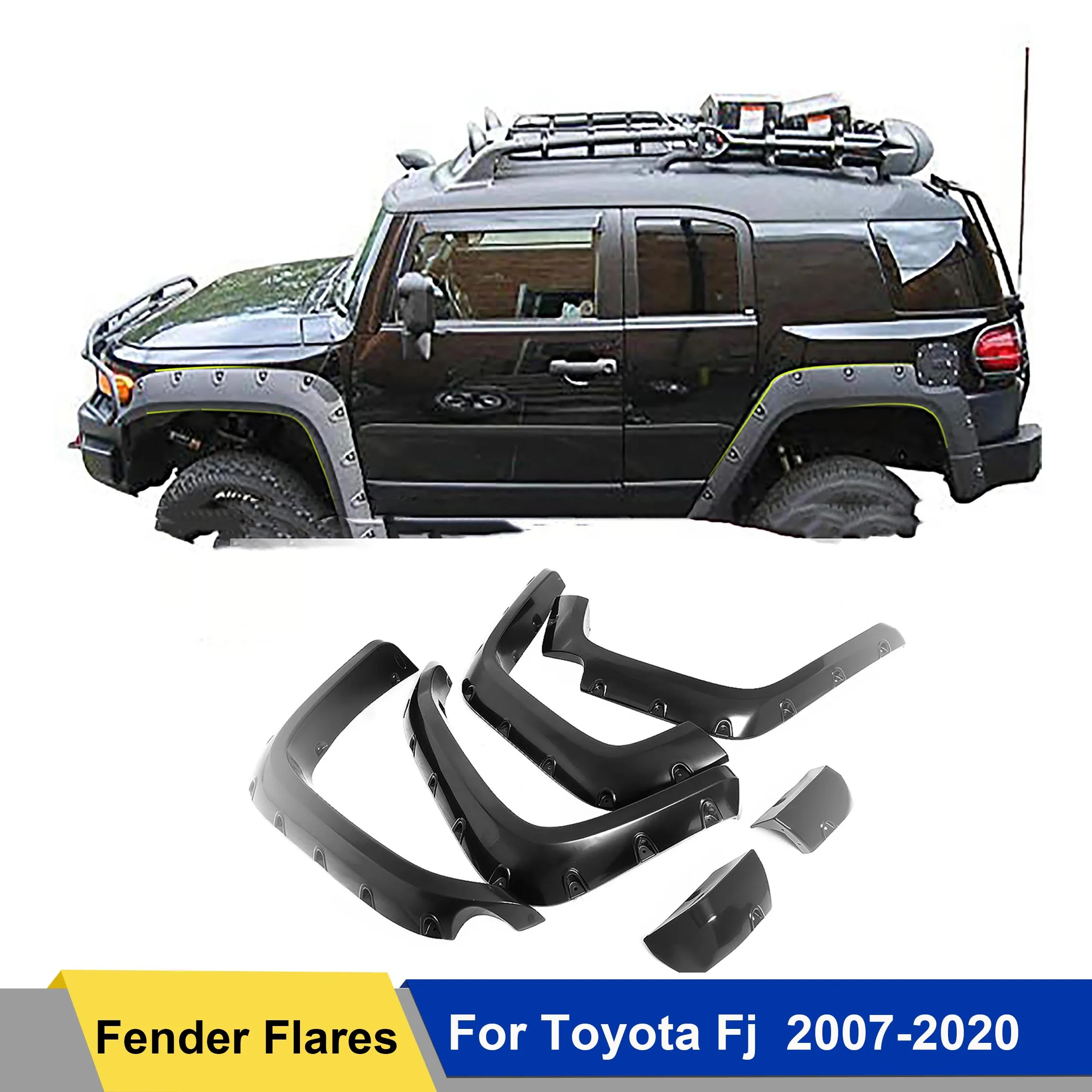 Fender Flares арочные колеса брызговиков для Toyota Fj 2007-2023 двойная кабина матовый черный