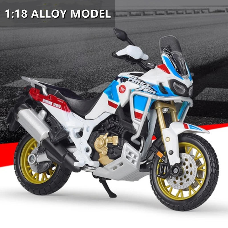 

Модель гоночного мотоцикла HONDA Africa Twin Adventure 1:18, модель уличного мотоцикла из металлического сплава, коллекционная детская игрушка, подарок