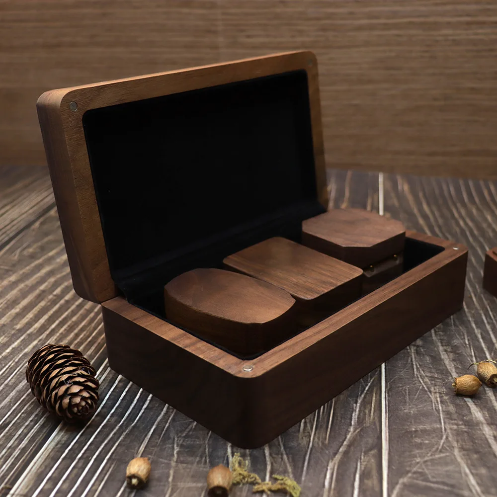 Large Black Walnut Box Personalized Wooden Jewelry Storage Sundries Collection Cosmetics Packaging Gift Box Souvenir Case