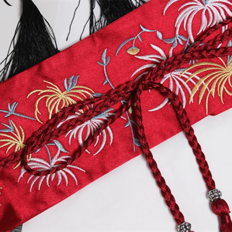 Женский шелковый пояс с кисточками ретро китайское платье вышивкой декоративный