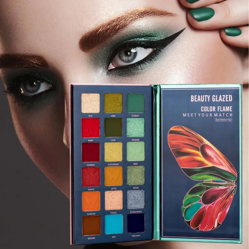 

BEAUTY GLAZED Eye Shadow Palette 18 Colors Natural Shimmer Matte Eyeshadow Lasting Waterproof Eyes Makeup Beauty Cosmetics