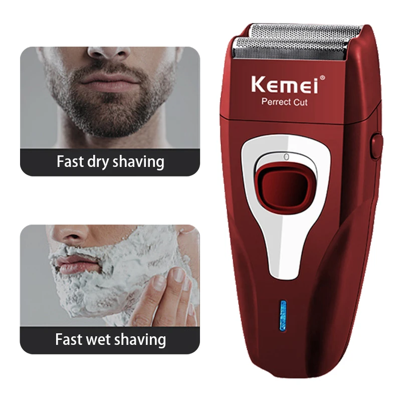 

Kemei 100-240V Rechargeable Portable Electric Shaver Fast Charging Shaving Machine For Men Reciprocating Electric Razor 50D