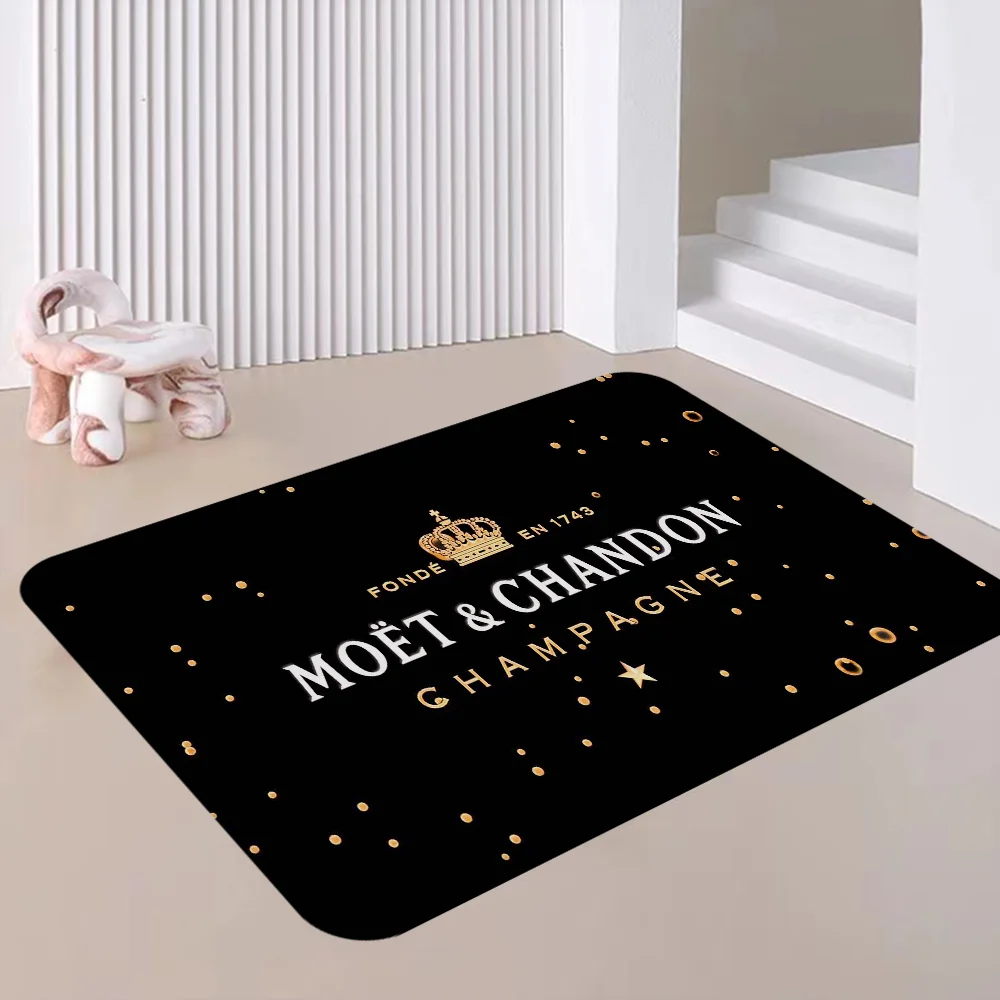 Champagne M-Moet &ampChandon Door Mat Kids Room Bedroom Decoration Balcony Anti-Slip Doormat Living Area Rug