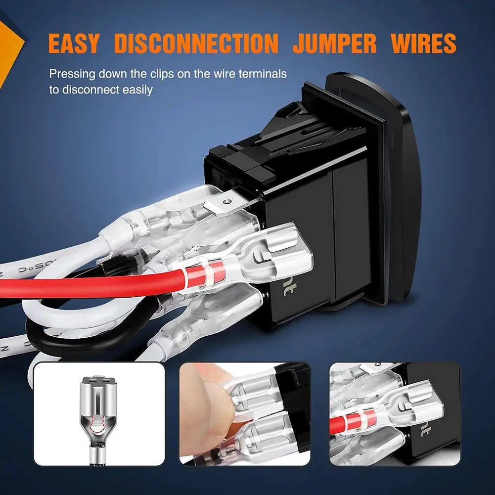 

Waterproof Rocker Switch 7 Pin DPDT Toggle On-off-on 15a24v Double Light With Jumper Wires Modification Parts Car Rv Yacht Boat