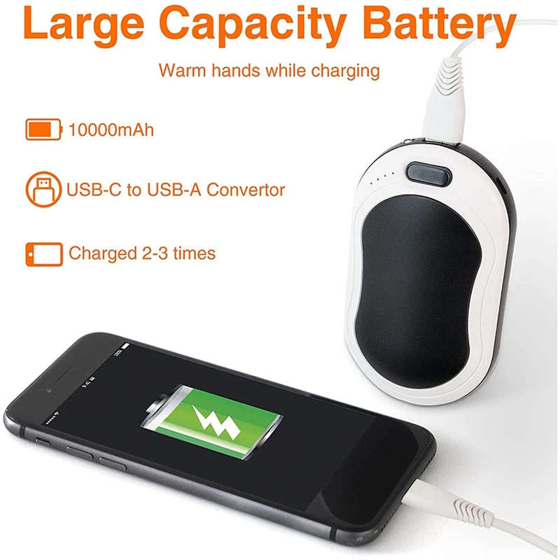 Грелки для рук аккумуляторные 10000mah-электрические 4-в-1 грелки с USB-аккумулятором