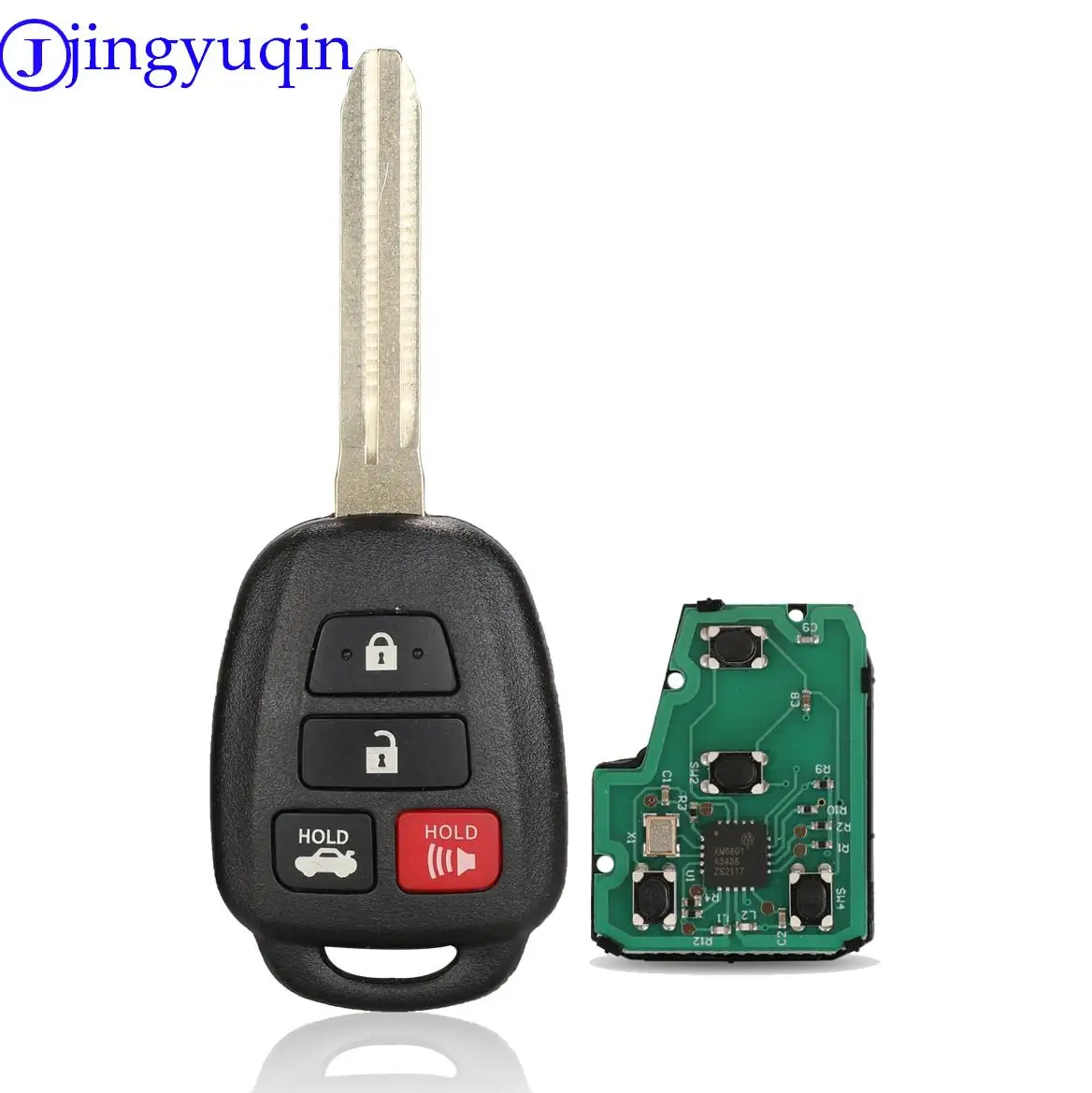 jingyuqin FCC: GQ4-52T KYDZ Replacement Keyless Entry Remote Car Key Fob for Toyota Rav4 2013-2018 With H Chip Or G Chip 433mhz
