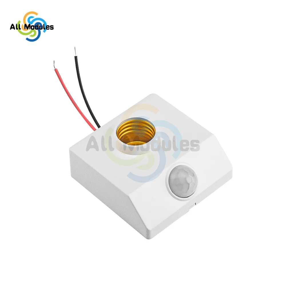 E27 Base LED Bulb Lamp Automatic Human Body Infrared Sensing Lamp Holder PIR Motion Detector Wall Lamp Holder Socket