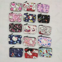 hello kitty coin purse cute girl canvas cartoon simple personality mini zipper bag coin earphone storage student bag