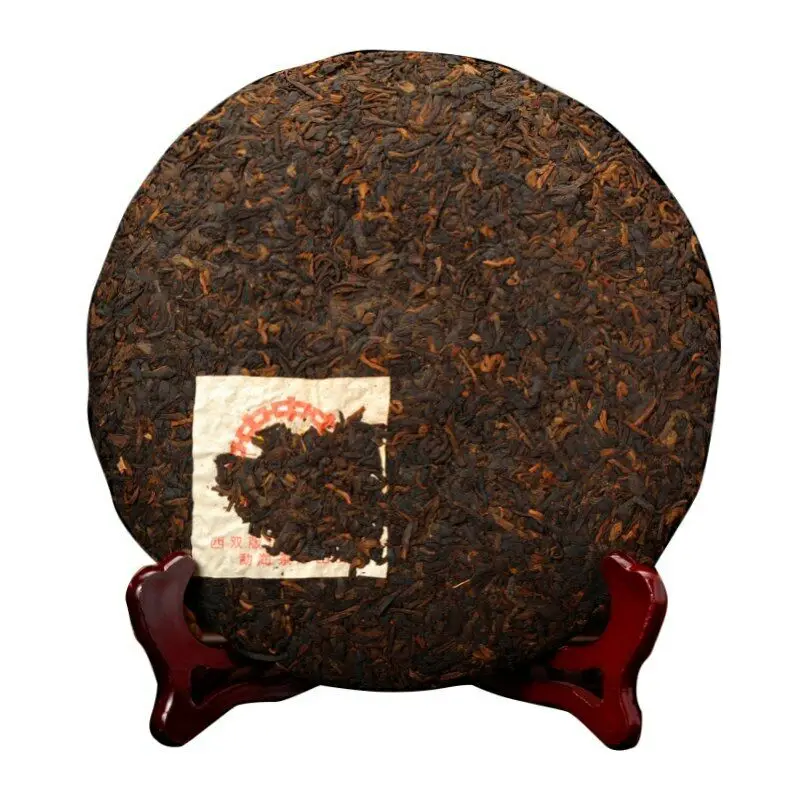 

2002 старая желтая печать Puer Tree без чайника торт 357 г созревший без чайника