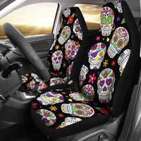 sugar skulls car seat covers pair 2 front car seat covers seat cover for car car seat protector car accessory dark skulls