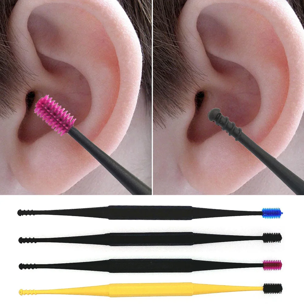 

1PC Soft Silicone Ear Pick Double-ended Earpick Ear Wax Curette Remover Ear Cleaner Spoon Spiral Ear Clean Tool Spiral Design
