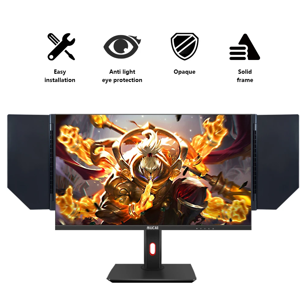 

24"-28" inch LCD LED Video Monitor Hood Sunshade Sunhood universal Fits Frame Desktop computer screen monitor visor game design