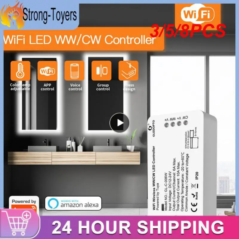 

3/5/8PCS Ww Cw Cct Led Dimmer Voice Control Remote Switch Led Controller Wifi Rf Wireless Dimmer Controller 12v 24v 36v