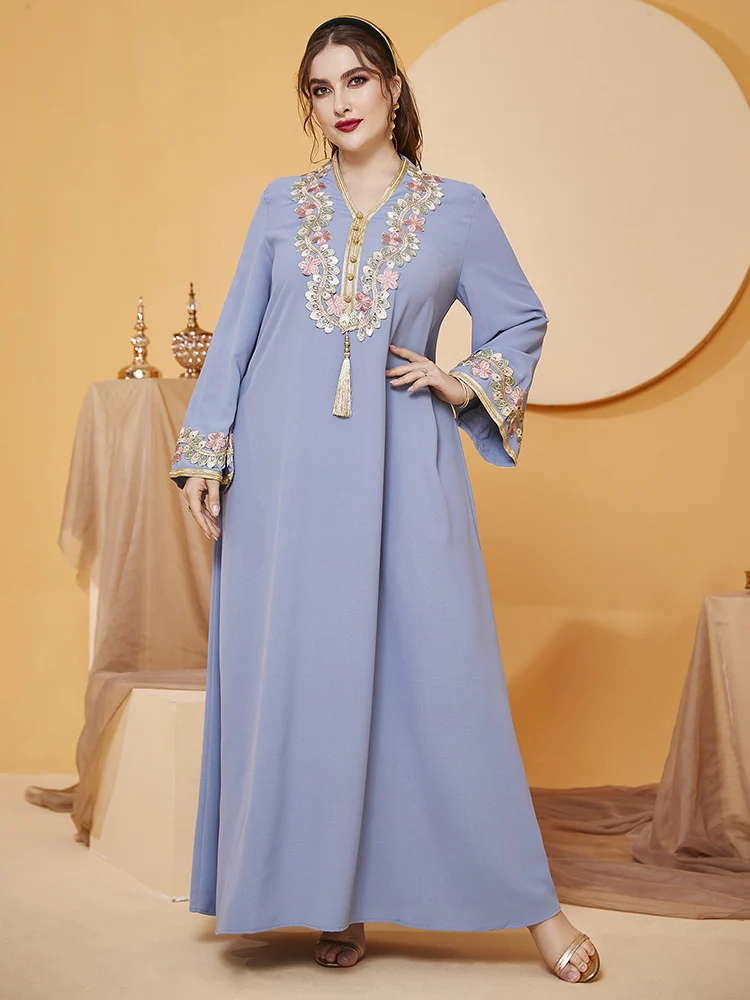 

TOLEEN Women Plus Size Large Maxi Dress 2022 Spring Elegant Long Sleeve Abaya Evening Party Festival Muslim Turkey Robe Clothing