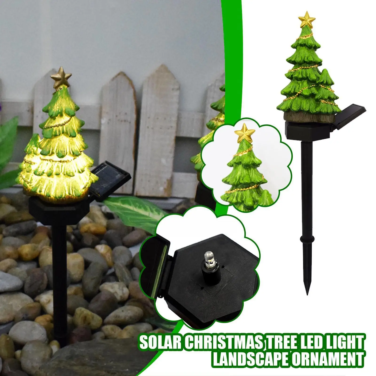 

Уличная подставка для освесветильник сада и рождественской елки на солнечной батарее, водонепроницаемая садовая световая гирлянда IP45, наз...