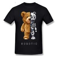 2021 new funny teddy bear robot bear t shirt robotic bear tshirts casual clothes men fashion clothing cotton t shirt tee top