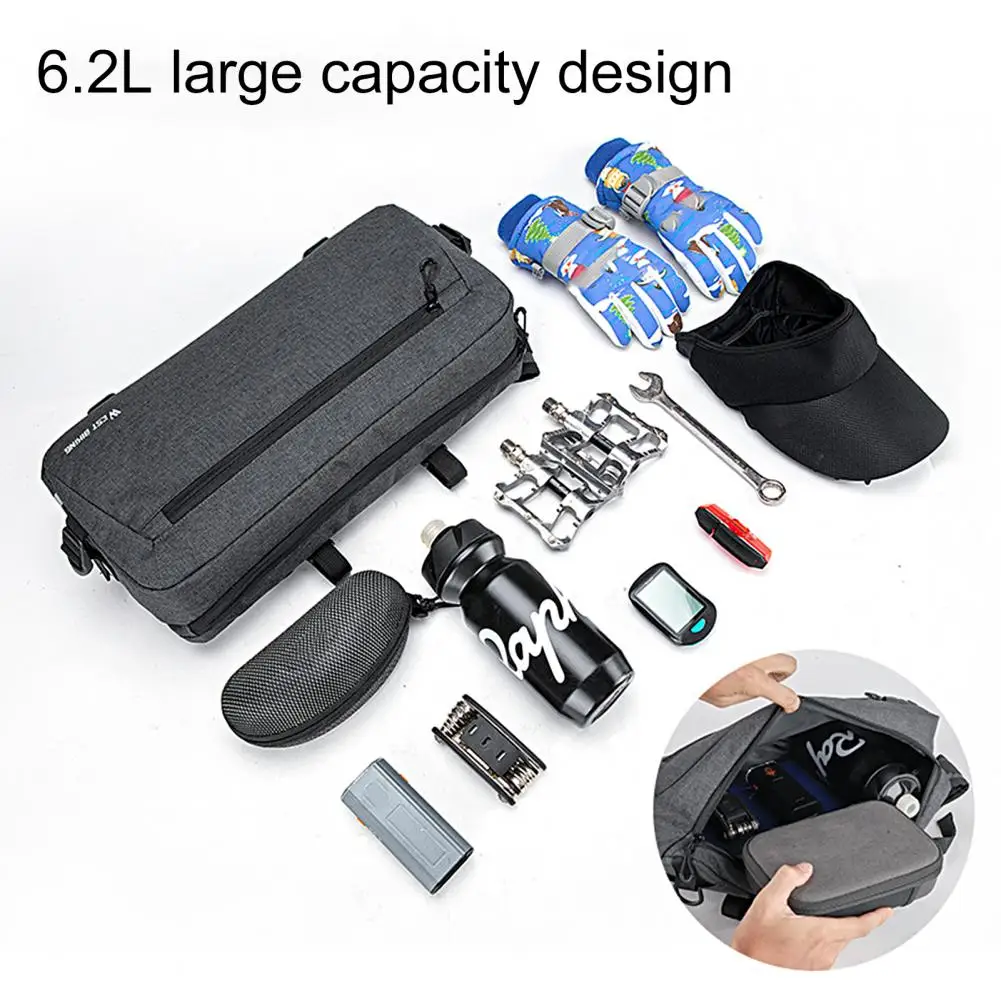 

Professional Cycling Bag Anti-scratch Wear-resistant Bicycle Front Tube Bag Cylinder Handlebar Bag 6.2L