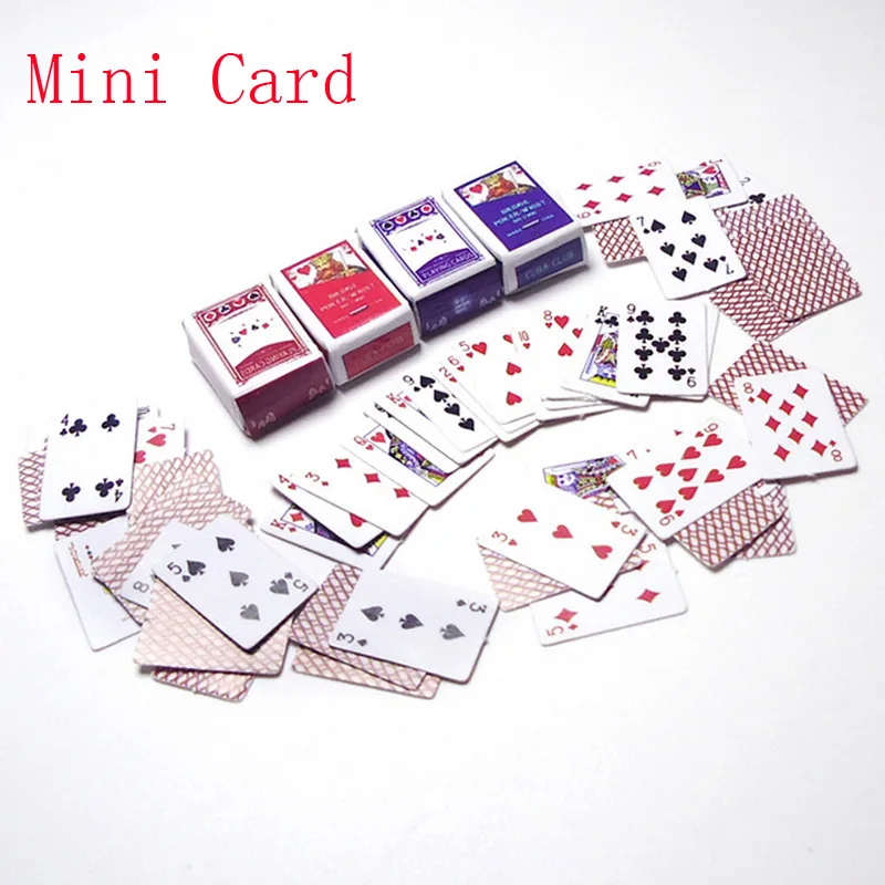 

1 Pcs Mini Cute 1:12 Dollhouse Miniatures Poker Home Decoration Poker Cards Playing Game for Bjd Kurhns Doll Accessories