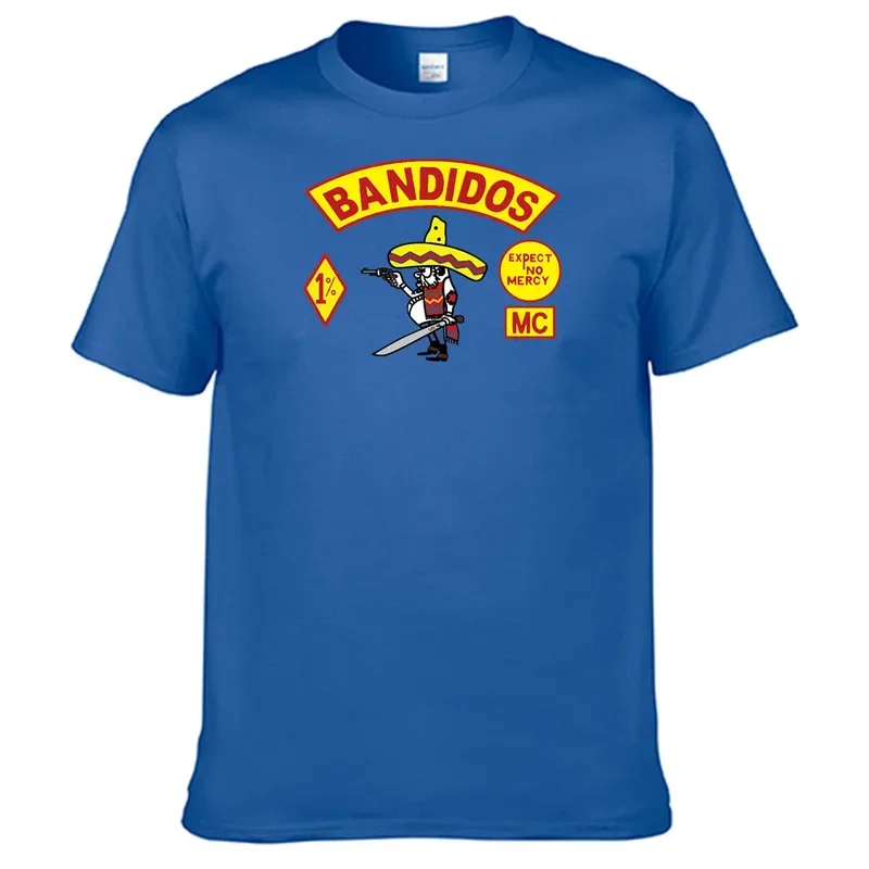 Мотоциклетная клубная футболка Bandidos MC мужская рубашка из 100% хлопка N05