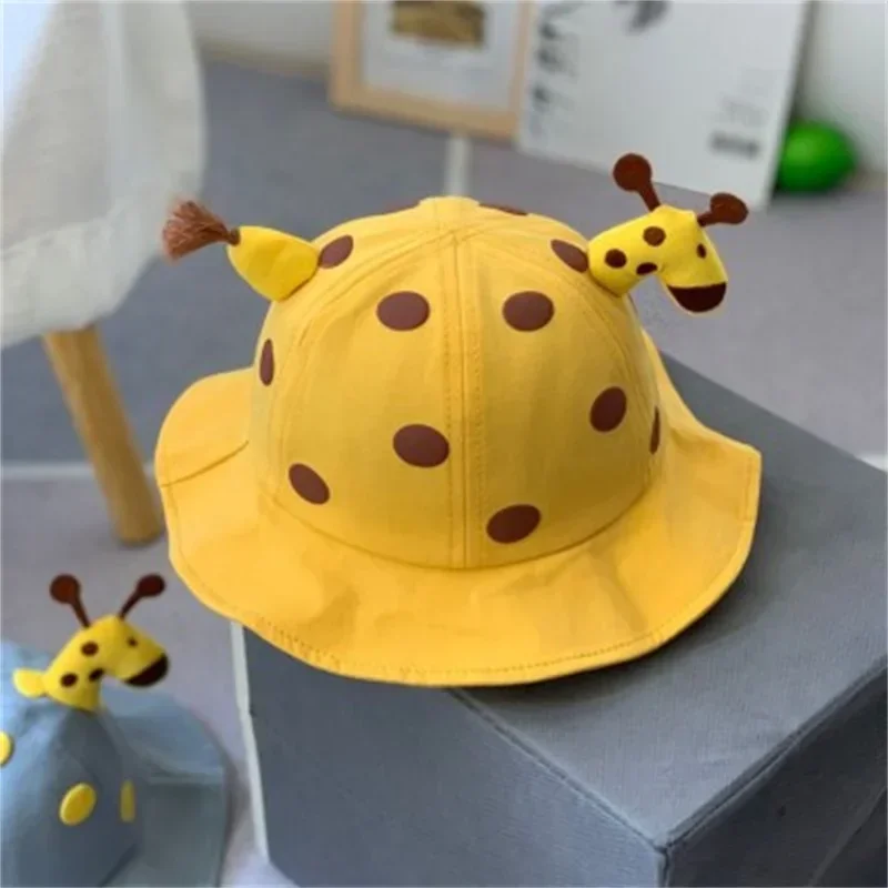 

Baby Fisherman'S Hat Spring And Summer Cute Polka Dot Sun Visor Basin Cap Baby Cartoon Giraffe Children Sun Hat