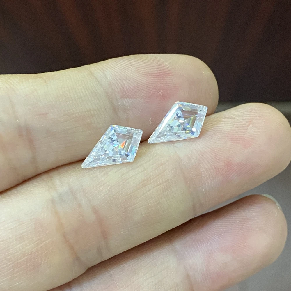 

GRA Moissanite Kite Shape VVS1, белый цвет D, 7,5x12,5 мм, драгоценный камень 2 карата