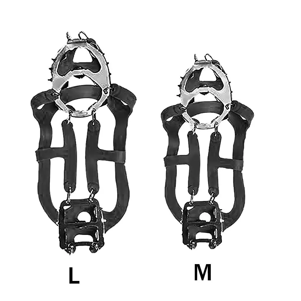 

1 пара 18 зубьев Снежный захват Регулируемая обувь клипсы для снега льда ходьбы альпинизма обувь Шипы уличные принадлежности м