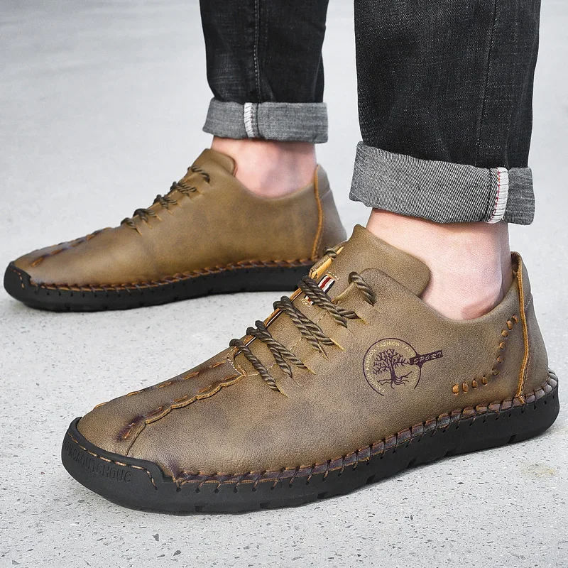 

Мокасины BD мужские кожаные ручной работы, удобные лоферы, повседневная обувь для вождения, большой размер 38-48, 9933