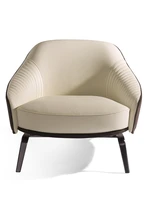italian minimalist light luxury leather sofa chair designer villa leisure chair