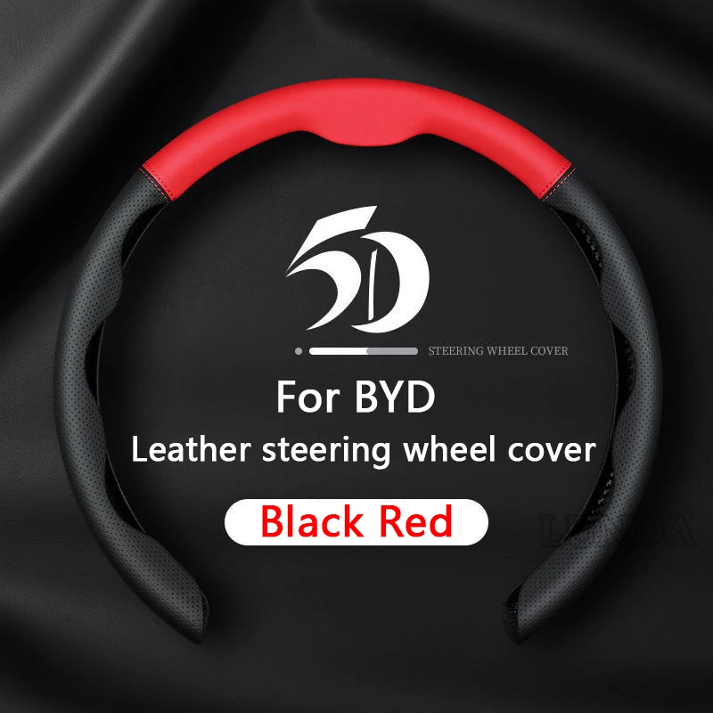 

Car Steering Wheel Cover Real Leather For BYD Tang EV600 Han EV Yuan PLUS ATTO 3 Song Pro MAX DMI Steering Wheel Non-slip Coves