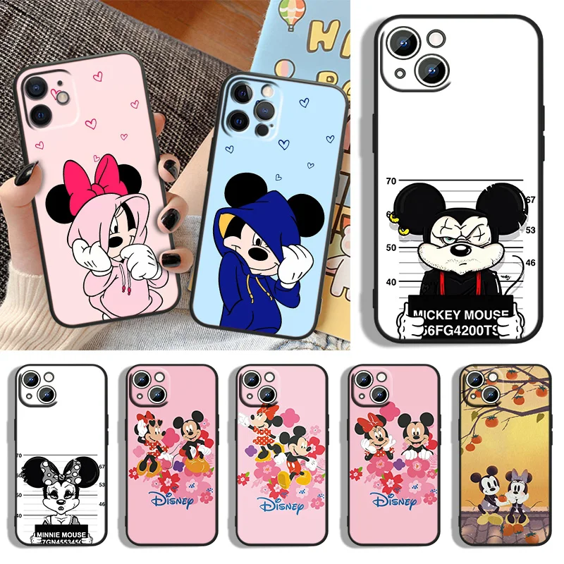 

Mickey mouse love Phone Case For Apple iPhone 14 13 12 11 XS XR X 8 7 6 6S 5 5S SE Pro Max Plus mini Black Cover