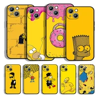 anime simpsons for apple iphone 13 12 11 pro max mini xs xr x 8 7 6s 6 plus black silicone soft phone case coque