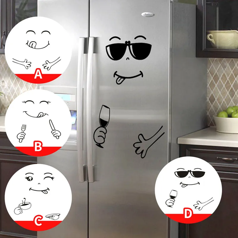 

Креативная наклейка на холодильник, Мультяшные наклейки на стену, наклейки на стену в столовую, солнцезащитные очки, наклейка «сделай сам» ...
