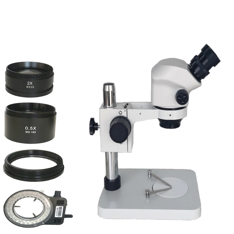 

High Quality Binocular Stereo Microscope Head 3.5X-50X Adjustable Zoom Microscopio For Industrial Mobile PCB Phone Lab Repair