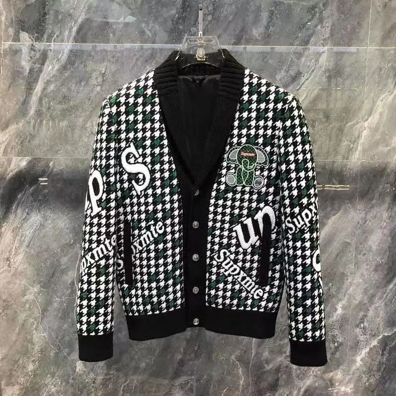 

Jacket Cardigan Men's 2023 Spring New Slim-fit Letter Jacquard Jacket Top