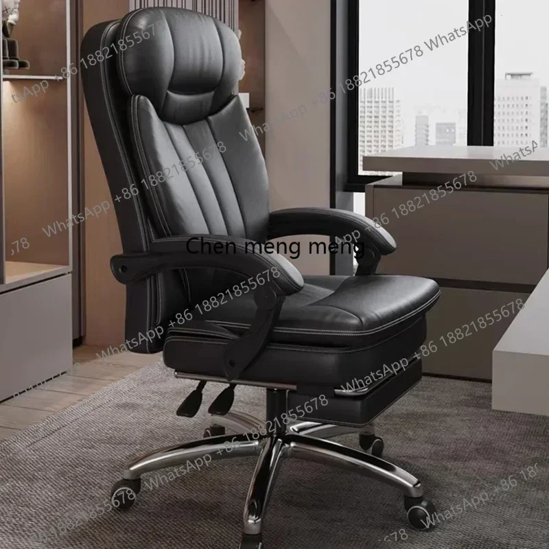 Фото N138 Роскошное офисное кресло Dermis Boss: Современное, комфортное, эргономичное для длительного сидения, для компьютера, спальни, игр, деловая мебель №3