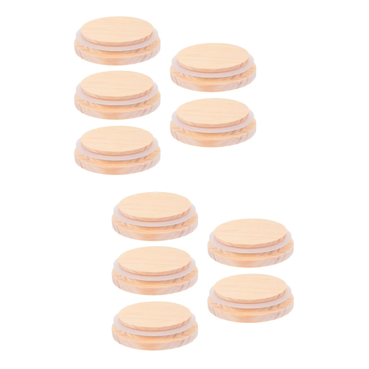 

Cup Lid Cover Wooden Mug Jar Wood Lids Set Sealedglass Coffee Drinkreplacement Tumblersilicone Cups Mason Seal Can Cans Covers
