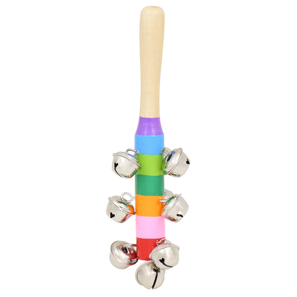 

Kids Playset Joystick Baby Hand Wooden Instrument Toy Metal Handbell Grip