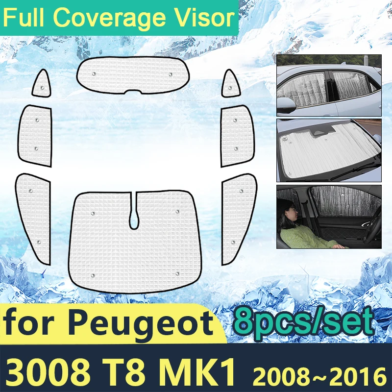 

Full Coverage Sunshades For Peugeot 3008 T8 Mk1 2008~2016 Car Accessories Sun Protection Side Window Visor 2009 2012 2014 2015