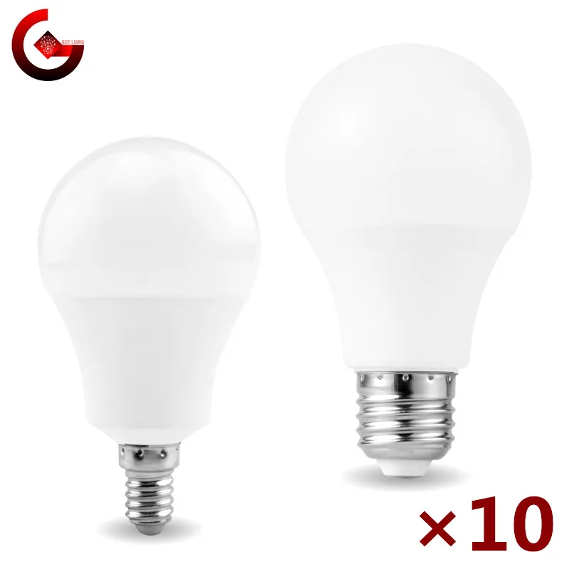 10pcs/lot LED Bulb E27 E14 20W 18W 15W 12W 9W 6W 3W Lampada LED Light AC 220V Bombilla Spotlight Lighting Cold/Warm White Lamp