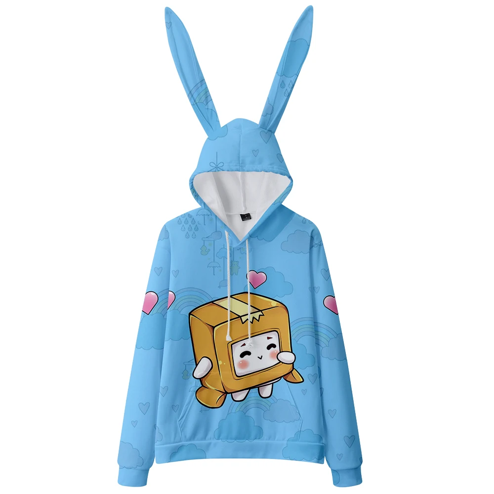 

Women y2k Clothes 3D Cute Anime LankyBox Hoodie Casual Hooded Loose Bunny Sweatshirt Streetwear Stylish Women Crop Top Pullovers