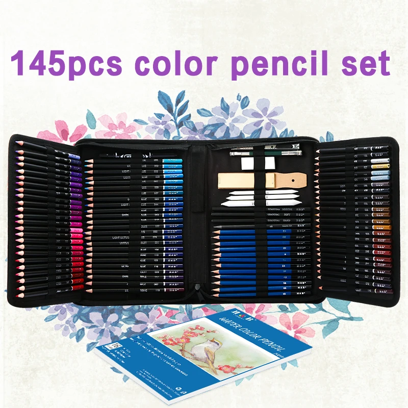 Best Gift 145 Pcs Pencil Set for Draw Coloring Pencils Art Kit Sketch Pencils Set Drawing Pencil for Artists Kids Art Supplies